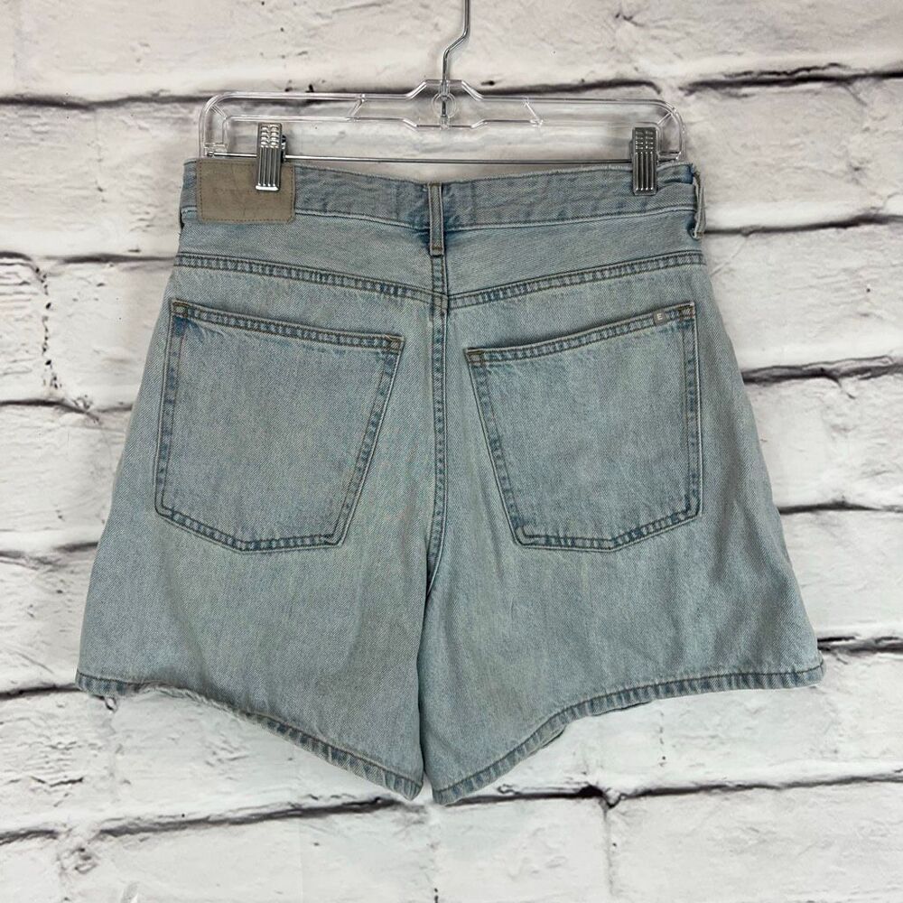 Everlane Women's A-Line Denim Shorts Light Blue High-Waisted Size 28 - Picture 4 of 6